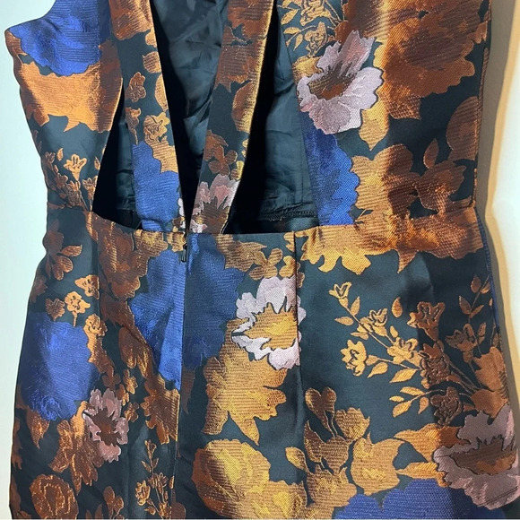 ASOS Floral Jaquard Organza Neckline Romper Playsuit - Picture 11 of 12